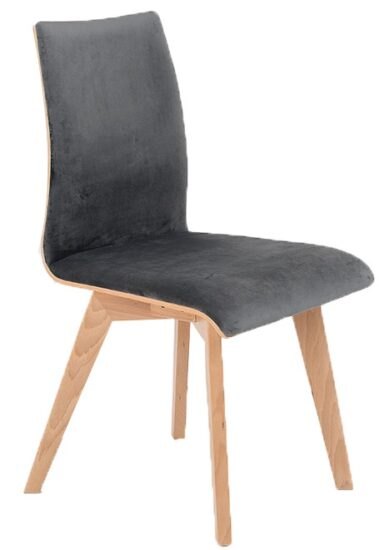 Nordic Design Tmavě šedá sametová jídelní židle Runny