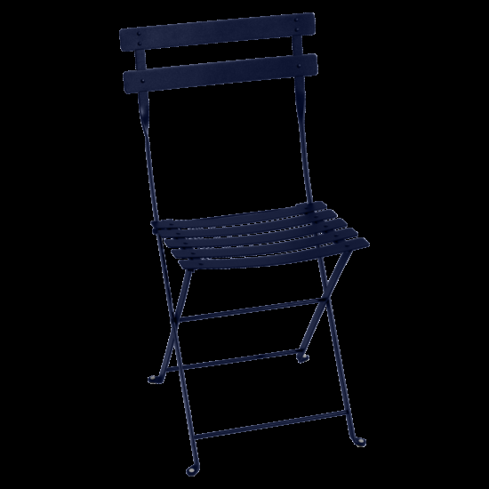 Tmavě modrá kovová skládací židle Fermob Bistro