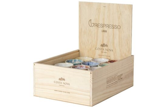Dřevěný box s 24 barevnými šálky na lungo COSTA NOVA GRESPRESSO 0