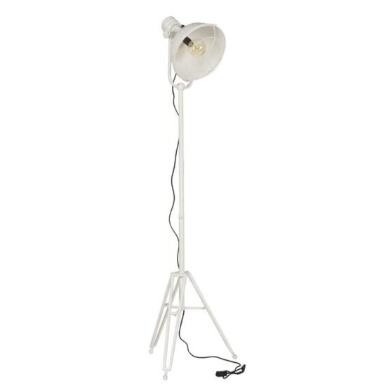Hoorns Bílá kovová stojací lampa Mort 160 cm