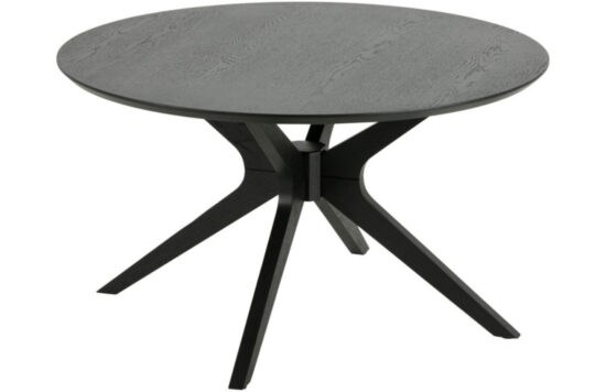 Scandi Černý dřevěný kulatý konferenční stolek Luella
