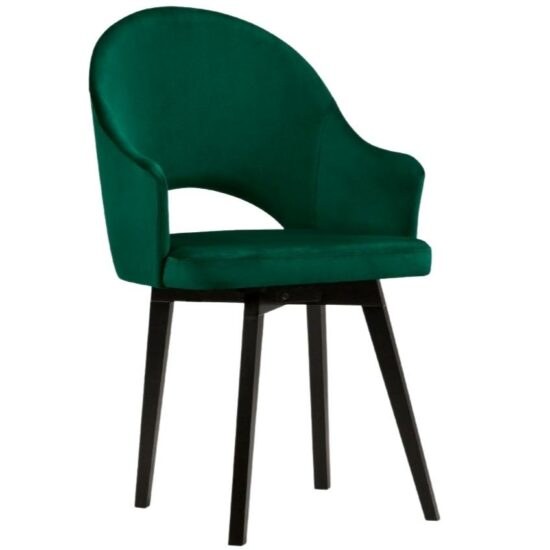Tmavě zelená sametová jídelní židle MICADONI GABRO