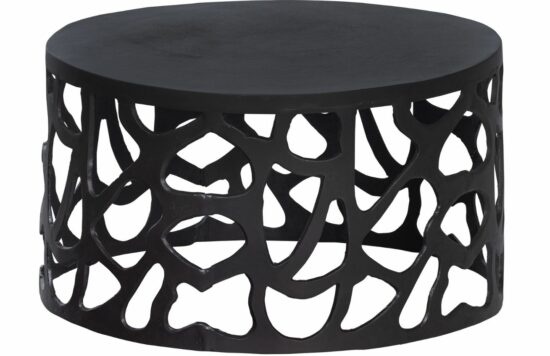 Hoorns Černý kovový konferenční stolek Jaspeto 64 cm