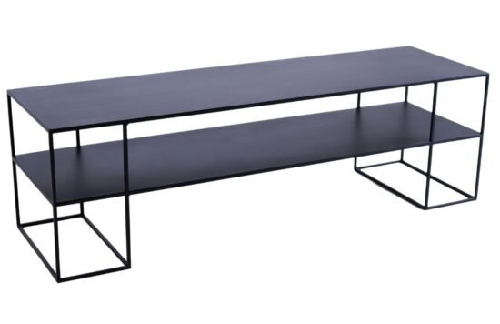 Nordic Design Černý kovový TV stolek Kennedy 150 x 45 cm