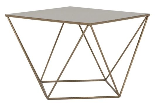 Nordic Design Zlatý kovový konferenční stolek Deryl 60 x 60 cm