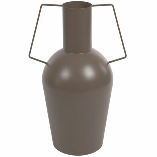 Tmavě hnědá kovová váza Kave Home Bellabel 43 cm