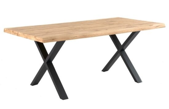 Dubový jídelní stůl Somcasa Corine 180 x 95 cm s černou podnoží