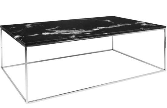 Černý mramorový konferenční stolek TEMAHOME Gleam 120 x 75 cm s chromovanou podnoží