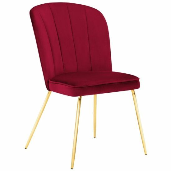 Červená sametová jídelní židle MICADONI CERA