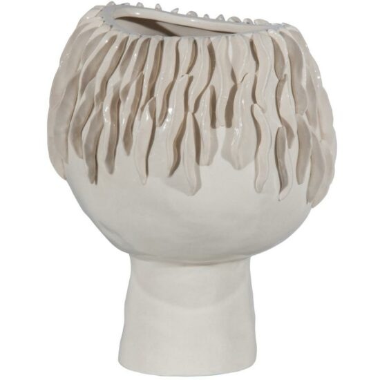 Hoorns Bílá keramická váza Sonam 22 cm