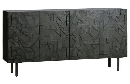 Hoorns Černá mangová komoda Country 160 x 40 cm
