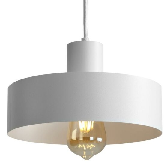 Nordic Design Bílé kovové závěsné světlo Mayen 25 cm