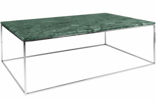 Zelený mramorový konferenční stolek TEMAHOME Gleam 120 x 75 cm s chromovanou podnoží