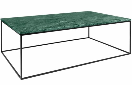 Zelený mramorový konferenční stolek TEMAHOME Gleam 120 x 75 cm s černou podnoží