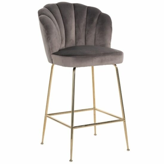 Šedá sametová barová židle Richmond Pippa 80 cm