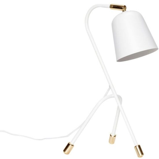 Bílá kovová stolní lampa Hübsch Tripod