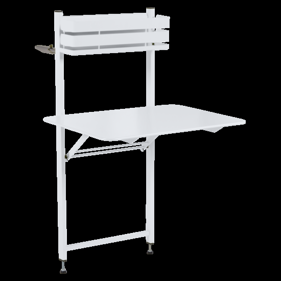 Bílý kovový balkonový stůl Fermob Bistro 57 x 77 cm