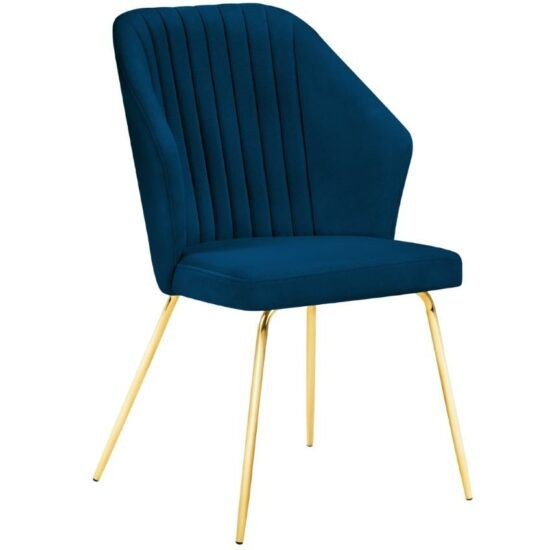 Královsky modrá látková jídelní židle MICADONI COBRA