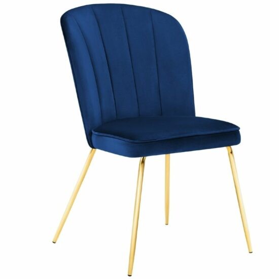 Královsky modrá sametová jídelní židle MICADONI CERA