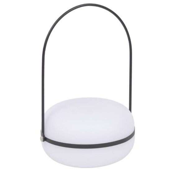 Bílo černá plastová přenosná venkovní lampa Kave Home Tea