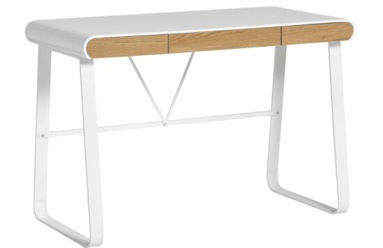 Bílý lakovaný pracovní stůl Marckeric Astrid 110 x 55 cm