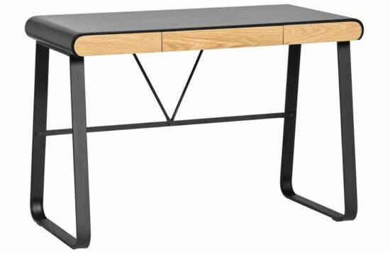Černý lakovaný pracovní stůl Marckeric Astrid 110 x 55 cm