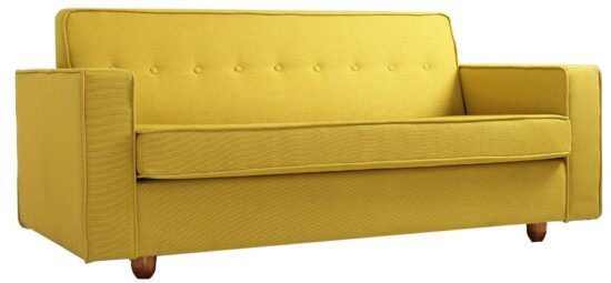 Nordic Design Žlutá látková rozkládací pohovka Tracy 210 cm
