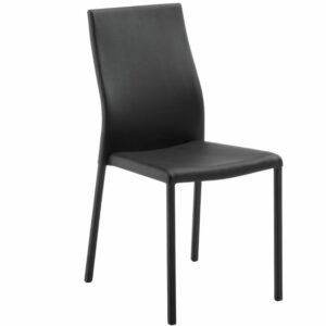 Černá koženková jídelní židle Kave Home Abelle
