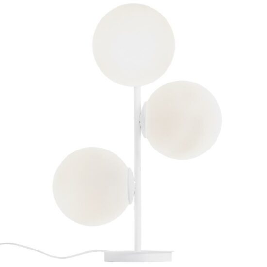 Nordic Design Bílá skleněná stolní lampa Bubbly
