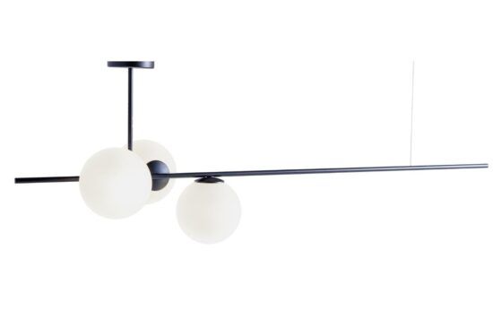 Nordic Design Bílo černé skleněné závěsné světlo Bubbly 150 cm