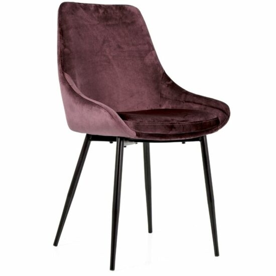 Růžová sametová jídelní židle Tenzo Lex