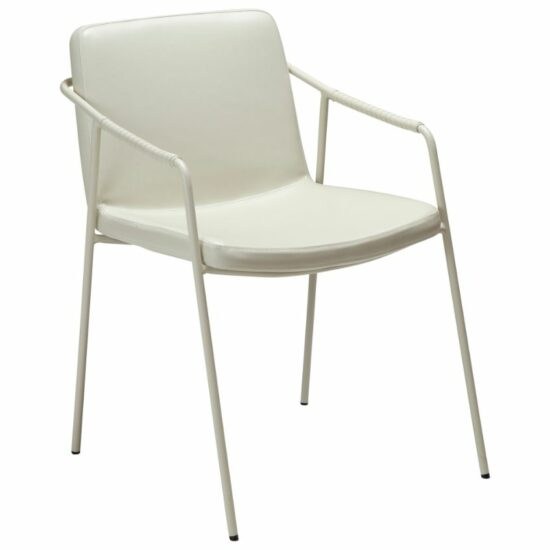 ​​​​​Dan-Form Bílá koženková jídelní židle DAN-FORM Boto s područkami