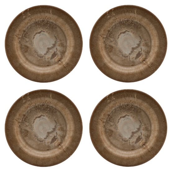 House Doctor Set čtyř hnědých talířů Serveur ⌀ 18 cm