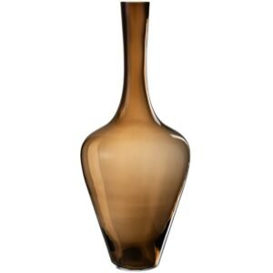 Jantarově hnědá skleněná váza J-Line Omar 70