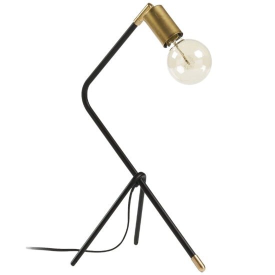 Černo zlatá kovová stolní lampa Kave Home Klara
