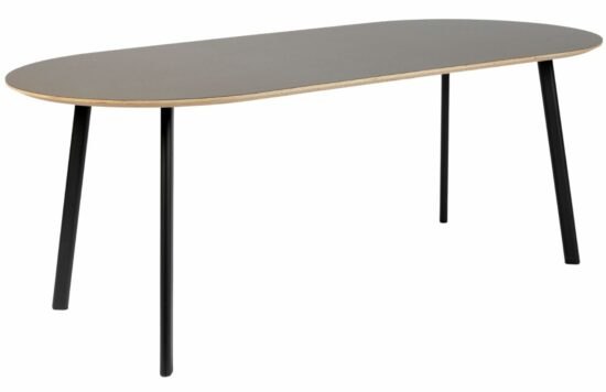 Šedý oválný jídelní stůl Banne Oval 230 x 100 cm