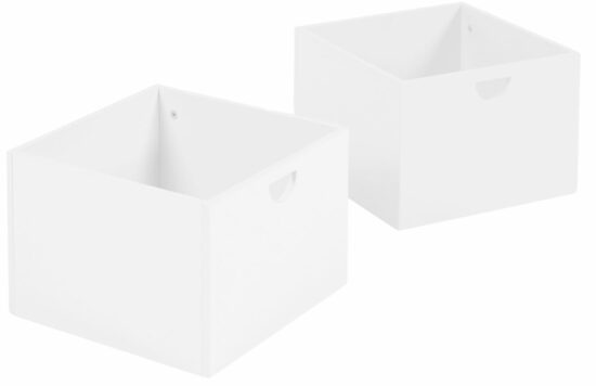 Set dvou bílých lakovaných úložných boxů Kave Home Nunila 36 x 25 cm