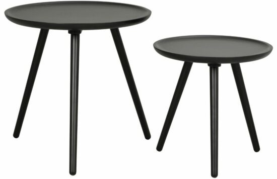 Set dvou černých lakovaných odkládacích stolků ROWICO DAISY 50/40 cm