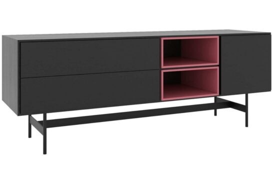 Take Me Home Černo růžový dubový TV stolek Maya 180 x 50 cm