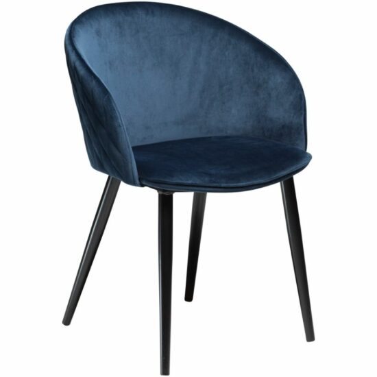 ​​​​​Dan-Form Modrá sametová jídelní židle DAN-FORM Dual
