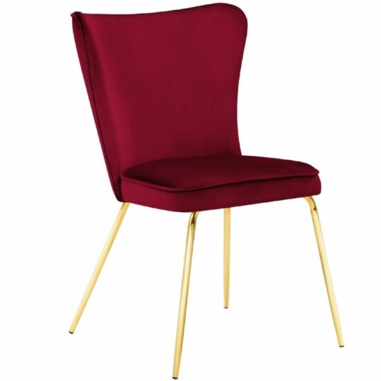 Červená sametová jídelní židle MICADONI ARI