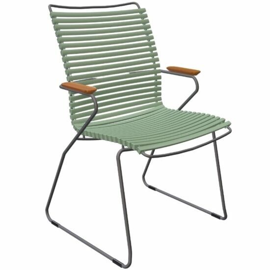 Světle zelená plastová zahradní židle HOUE Click II. s područkami