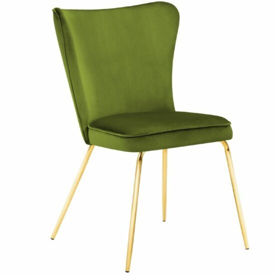 Zelená sametová jídelní židle MICADONI ARI