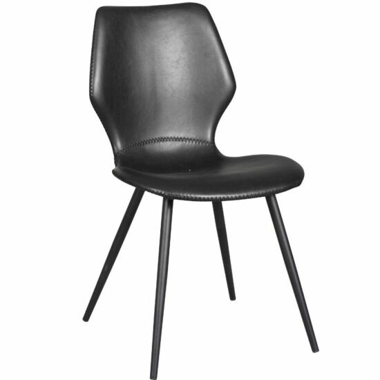 Černá koženková jídelní židle ROWICO HIGHROCK