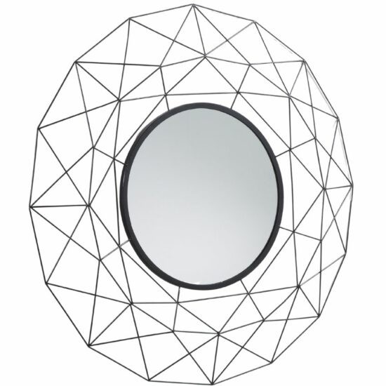 Černé kovové závěsné zrcadlo Kave Home Tabi 90 cm
