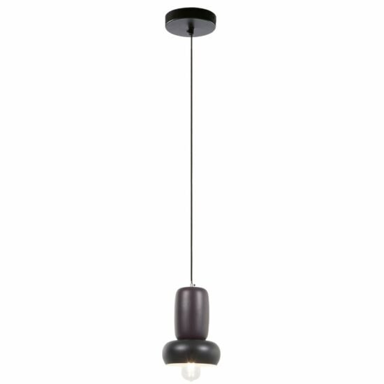 Černo fialové kovové závěsné světlo Kave Home Cathaysa 19 cm
