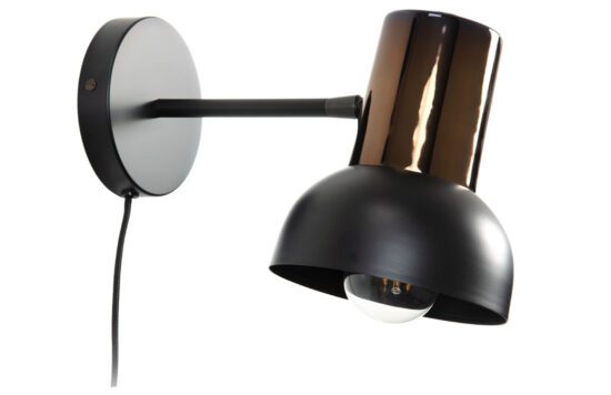 Černo měděná kovová nástěnná lampa Kave Home Amina 20 cm