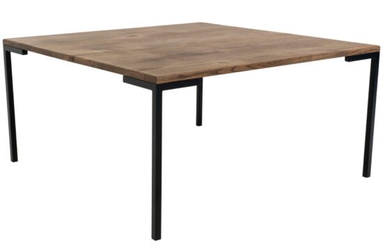 Nordic Living Tmavě hnědý dubový konferenční stolek Lugas 90x90 cm