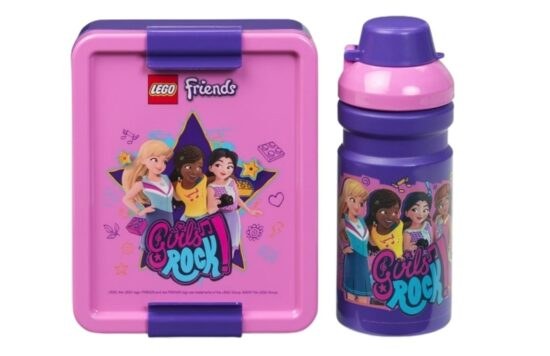 Růžový svačinový set LEGO® FRIENDS Girls Rock