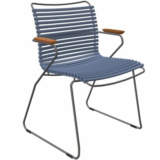 Modrá plastová zahradní židle HOUE Click s područkami